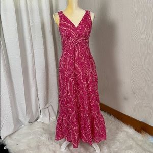 Talbots Pink Paisley Resort Festival Maxi Sun Dress 6P